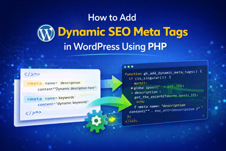 How to Add SEO-Friendly Meta Tags Dynamically in WordPress Using PHP